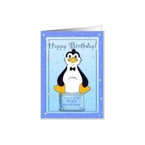  68th Birthday   Penguin on Ice Cool Birthday Facts Card 