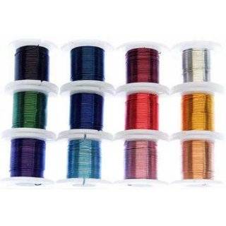 CRAFT WIRE, 12 COLORS INDIVIDUAL 5 YARD SPOOLS by darice