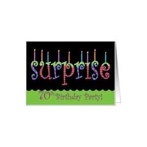  70 Birthday Surprise Party Invitation Bright Colors Card 