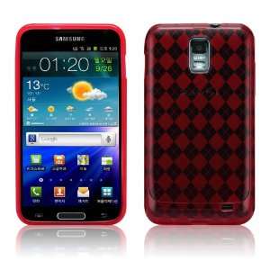 High Gloss Argyle Red Flexible TPU Cover Skin Phone Case for Samsung 