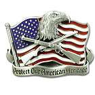 Eagle Patriotic Belt Buckle   Protect Our American Heritage