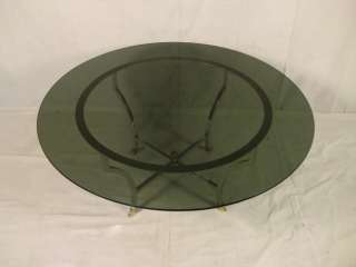 Round Glass Top Mid Century Modern Coffee Table (1654)r.  