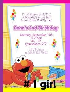 10 PERSONALIZED ELMO INVITATIONS/THANK YOUS  