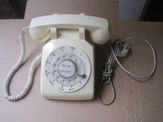 Vtg Beige Telephone Rotary Dial Bell Systems Western Electric  