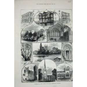   1877 Hereford Ludlow Cathedral Castle Druids Oak Wye