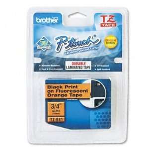 BROTHER TZ Tape Cartridge for P Touch Labelers, Black on Fluor Orange 