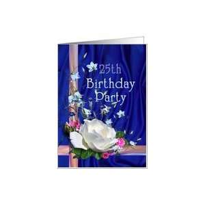  25th Birthday Party Invitation, White Rose Card Toys 