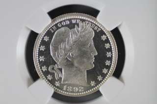 1892 Silver Barber Quarter Coin PF67 NGC Cameo #60  
