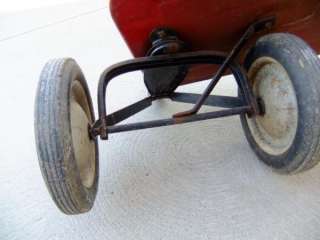 Vintage 1950s Full Size Red Radio Flyer Wagon Republic Rubber Tires 