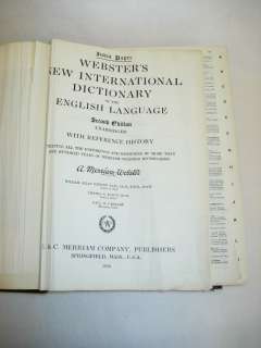 Websters NEW INTERNATIONAL DICTIONARY 2ndEd UNABRIDGED 1956  