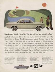 Chevy Chevrolet 1960 Corvair 700 Club Coupe Car Ad Golf  