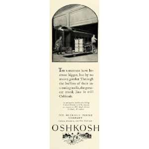  1925 Ad Oshkosh Trunks Co Bellman Baggage Traveling Bags 