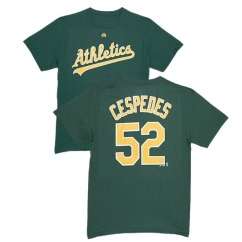 Oakland Athletics Yoenis Cespedes Name and Number Green Jersey T Shirt 