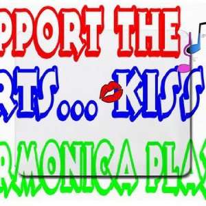  Support the Arts Kiss A Harmonica Player Mousepad Office 