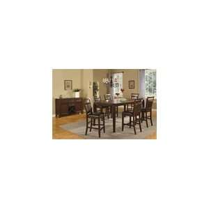  Lenox 5 Piece Counter Height Dining Set in Brown Walnut 