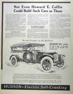 This is an original, print advertising for Hudson 37 automobiles. A 