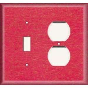   Switch / Outlet Combo Plate   Wrinkled Red