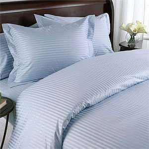 Wrinkle Free 8 PC Queen size Damask Stripes Blue Microfiber Bed in A 