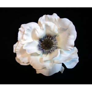  White Anemone Hair Flower Clip Beauty