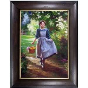  Artmasters Collection YK90110B DW54 Flower Girl Framed Oil 