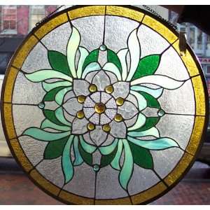   Stained Glass Window Panel 18 X 18 Round {9037 11}