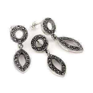  Round And Marquise Marcasite Set Jewelry