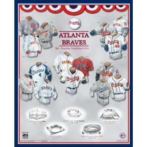  Atlanta Braves 11 x 14 Uniform History Plaque Sports 