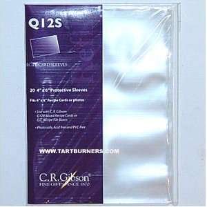 CR Gibson Clear Recipe Card Sleeves, 4 Inch by 6 Inch  