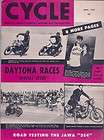 April 1957 Cycle magazine, Daytona beach races, Jawa test, Matchless 