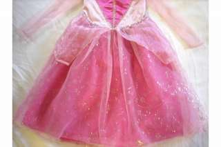  Princess AURORA SLEEPING BEAUTY Costume DRESS sz s 5 6 