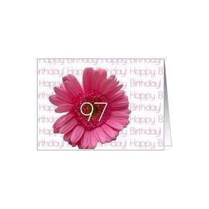  97th Happy Birthday Pink Gerbera Card Toys & Games