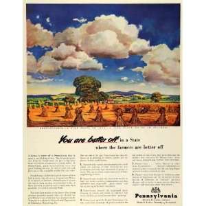 1942 Ad World War II Pennsylvania Chamber Commerce Farming Agriculture 