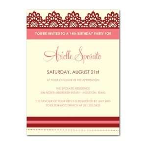  Birthday Party Invitations   Stylish Lace By Louella Press 