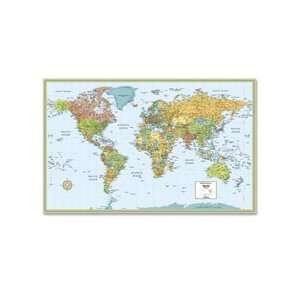 Map, 50x32   Sold as 1 EA   Deluxe laminated wall map of the world 