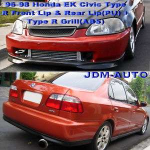 96 98 Civic 4dr JDM Type R Front + Rear Lip Kit + Grill  