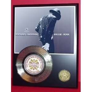 Michael Jackson Billie Jean 24kt Gold 45 Record LTD Edition Display 