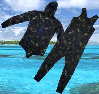   Spear fishing Free Diving Green Camouflage wetsuit SIZE L  