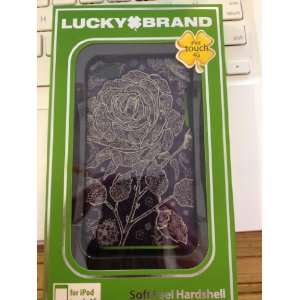  Lucky Brand Black with White Rose Design Ipod Touch 4g 