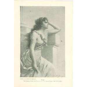  1895 Print Waiting by Edouard Bisson 