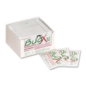  BugX Insect Repellent Towelette 25 Foil Packs/Box   30% DEET 