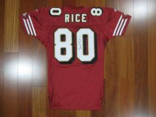   Jerry Rice REEBOK jersey MEDIUM SIGNED AUTOGRAPHED PRO Line  