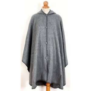  Baby Alpaca Wool Cloak Cape, Hooded. Grey. Very Warm Still 