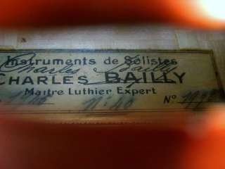 Fine FRENCH violin by CHARLES BAILLY  