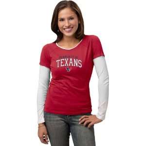  Houston Texans  Red  Womens Logo Property Too Long Sleeve 