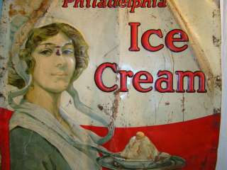 Antique ABBOTTS Philadelphia ICE CREAM Parlor TIN Advertising COUNTRY 