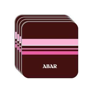 Personal Name Gift   ABAR Set of 4 Mini Mousepad Coasters (pink 