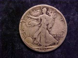 1917 S Obverse Walking Liberty Half Dollar F Condition  