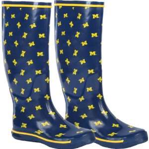  Michigan Wolverines Womens Navy All Over Print Rubber 