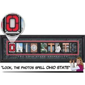  Ohio State Buckeyes 8 X 20 Classic Letter Art   Black 
