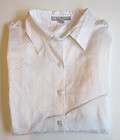 14 Foxcroft Chevron gray white stripe zip top shirt blouse career 